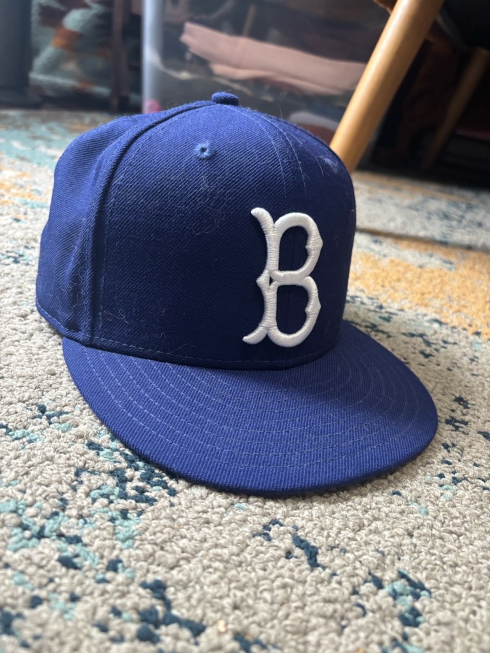 New Era Royal Blue Snapback Cap with White 'B' Embroidery